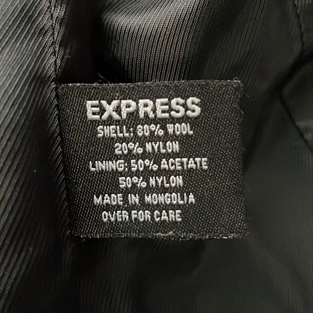Express Double Breasted Grey Wool Blend Coat Sz 1… - image 5